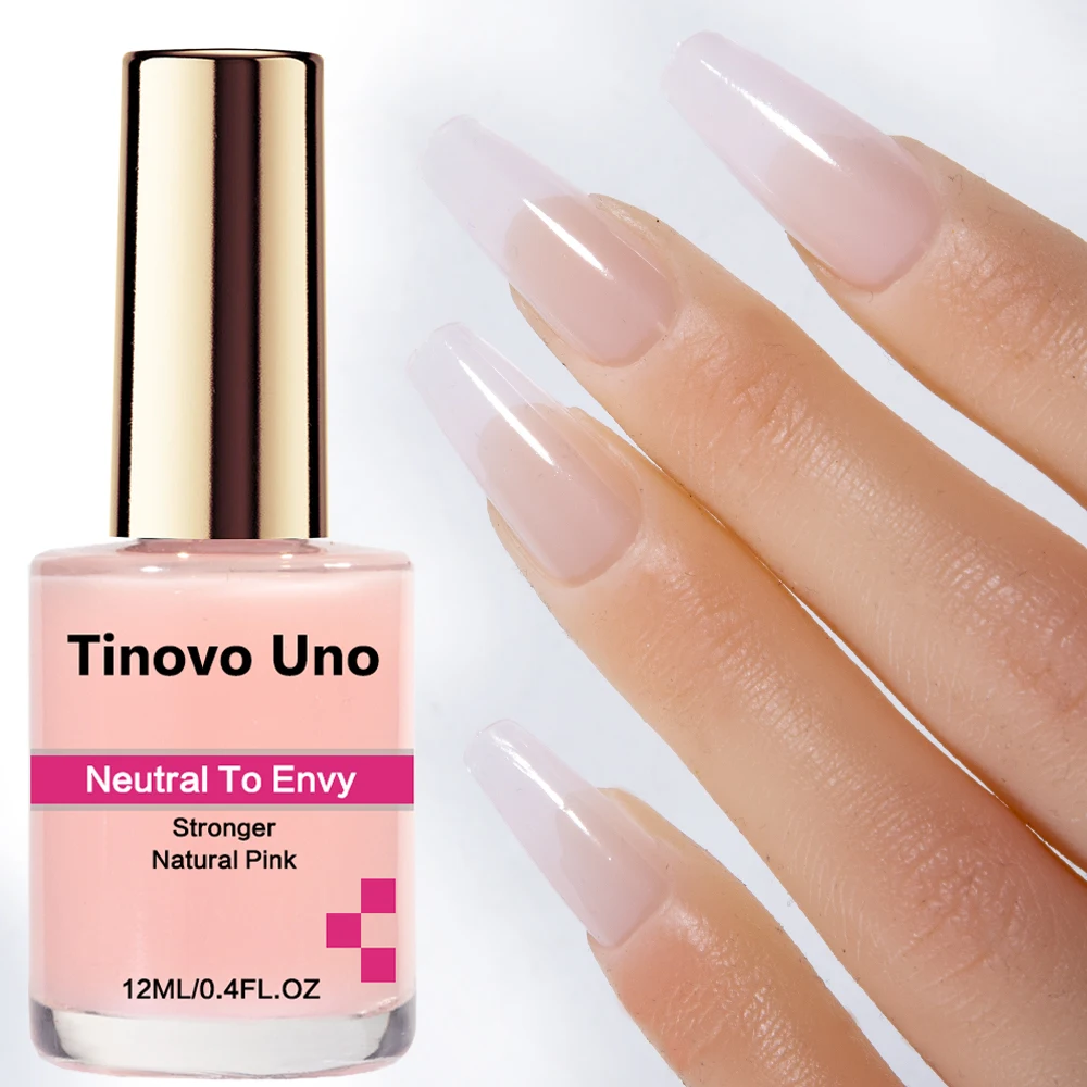 Tinovo Uno Nail Strengthener Natural Pink Color Neutral Envy 12ML Quick Dry Nail Growth Base Oil Polish Manicure Art
