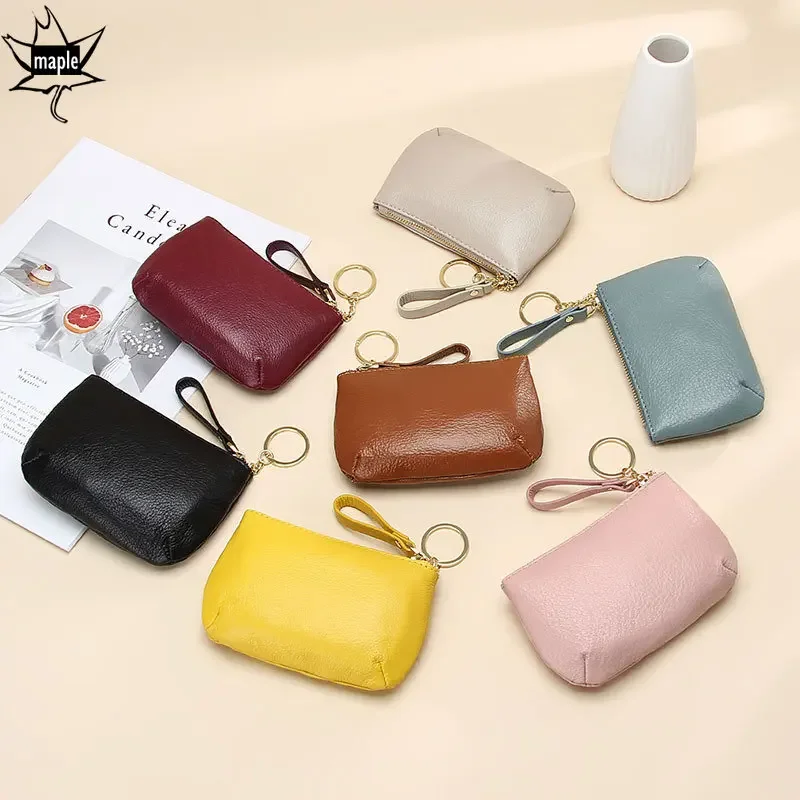 FuninCrea Piccolo Portamonete, Mini Portamonete in Pelle PU con Cerniera per Donne e Ragazze, Portafoglio a Forma di Cuore, Portafoglio Piccolo con Portachiavi per Conservare Monete e Chiavi