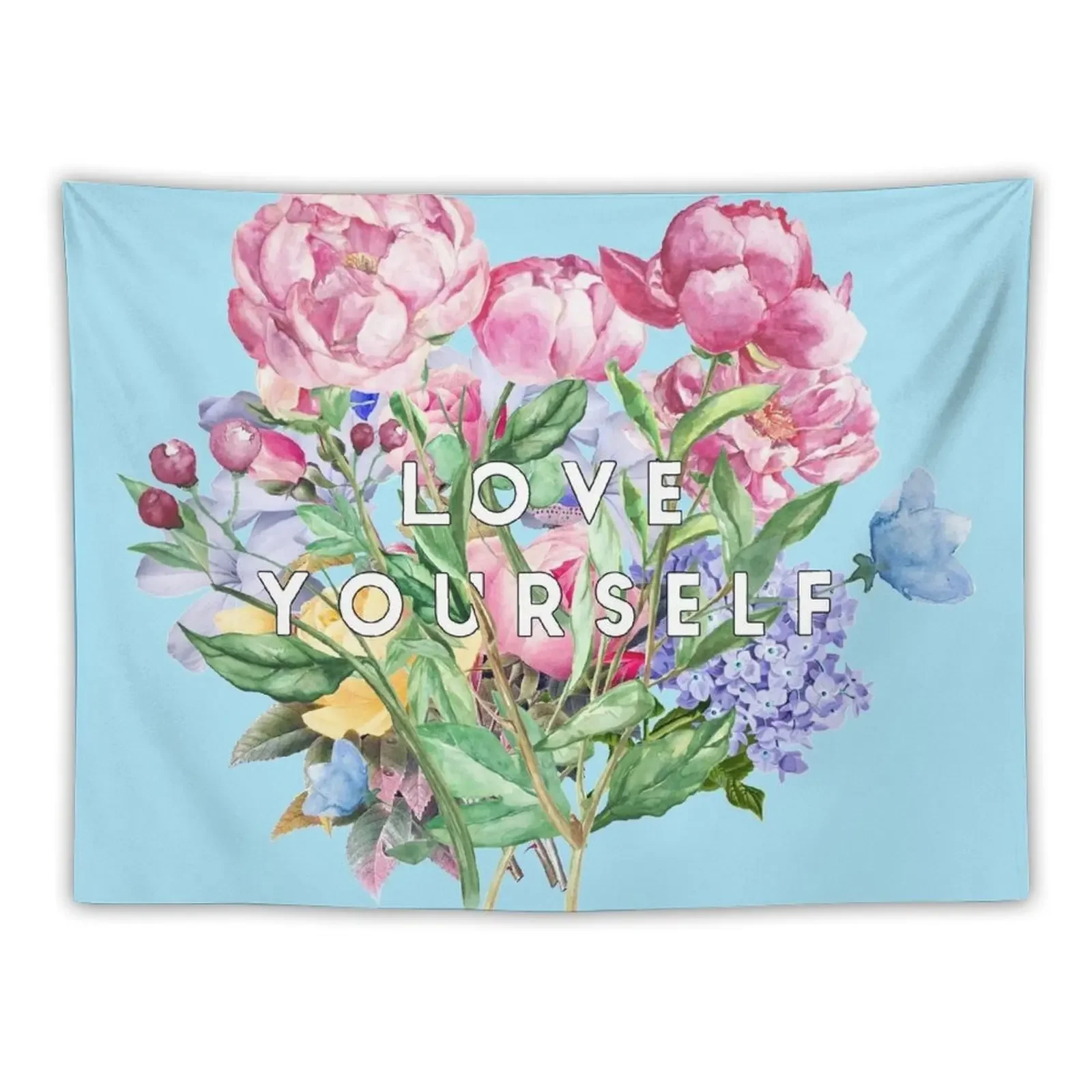 

LOVE YOURSELF (with White Background) Tapestry Bedroom Decor Outdoor Decor Wall Mural Tapestry