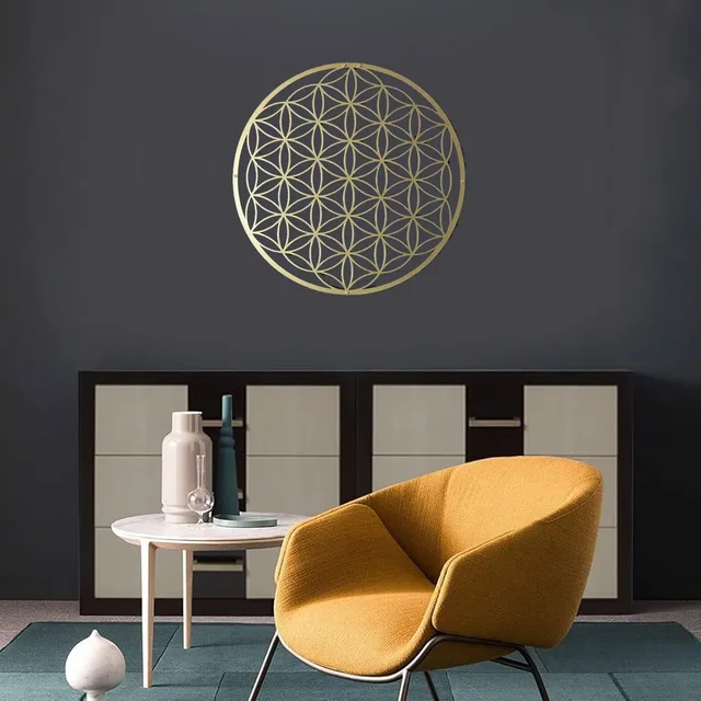 Ramadan & Eid – Art mural spécial fleur de vie en métal, pour décoration de chambre à coucher et de salon, Design Lotus comme pièce d'accent au-dessus du canapé 6