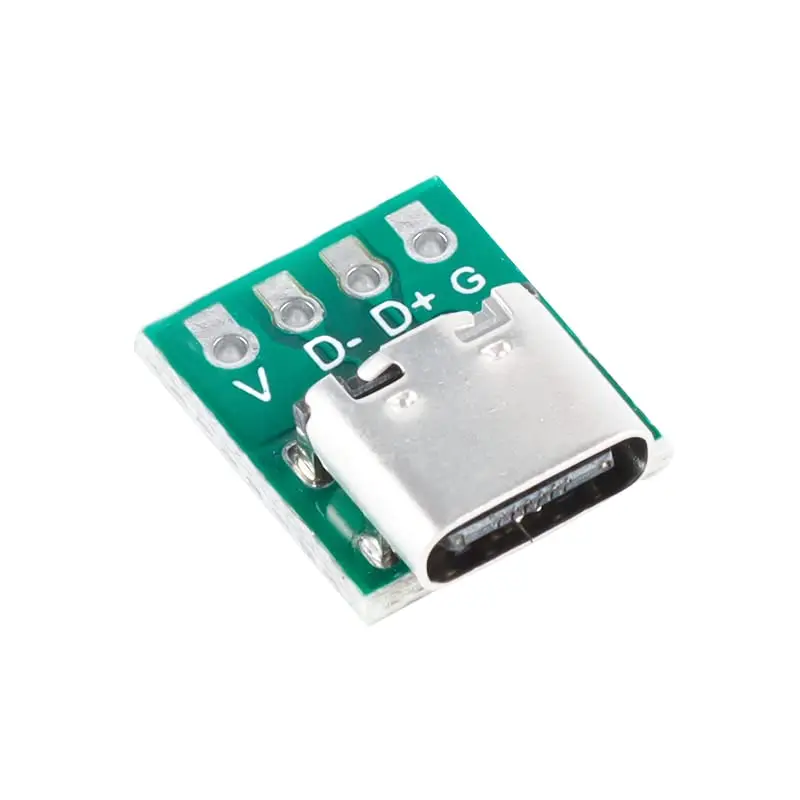 USB 3.1 타입 C 커넥터 보드 DIY 시리얼 기본 브레이크아웃 암 커넥터 USB 타입 C 브레이크아웃 보드(PCB 컨버터 보드 포함)