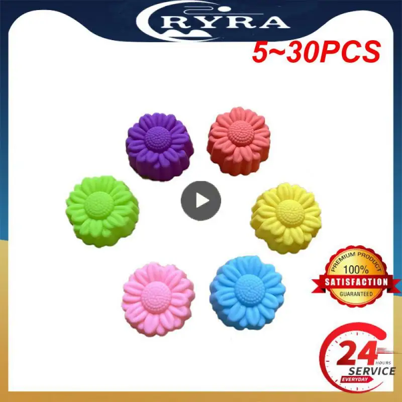 

5~30PCS lot 5cm Various Flower Designs Silicone Mold Chocolate Pudding Ice Mould Cupcake Cake Tools Mini Soap Candle Molds