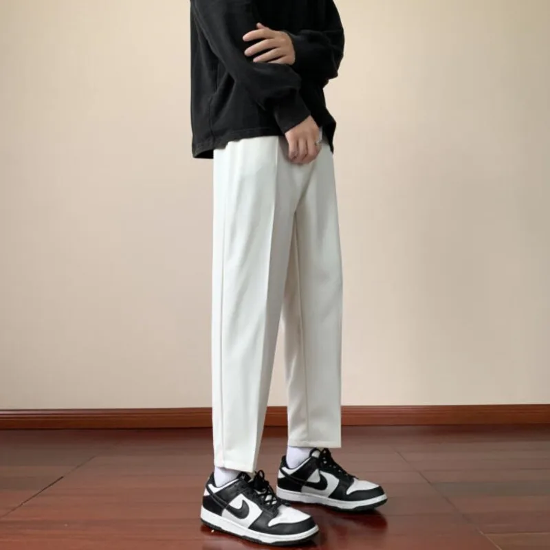 Summer Suit Pants Men Slim Fit Fashion Social Mens Dress Pants Korean Loose Straight Casual Pants Mens Office Formal Trousers