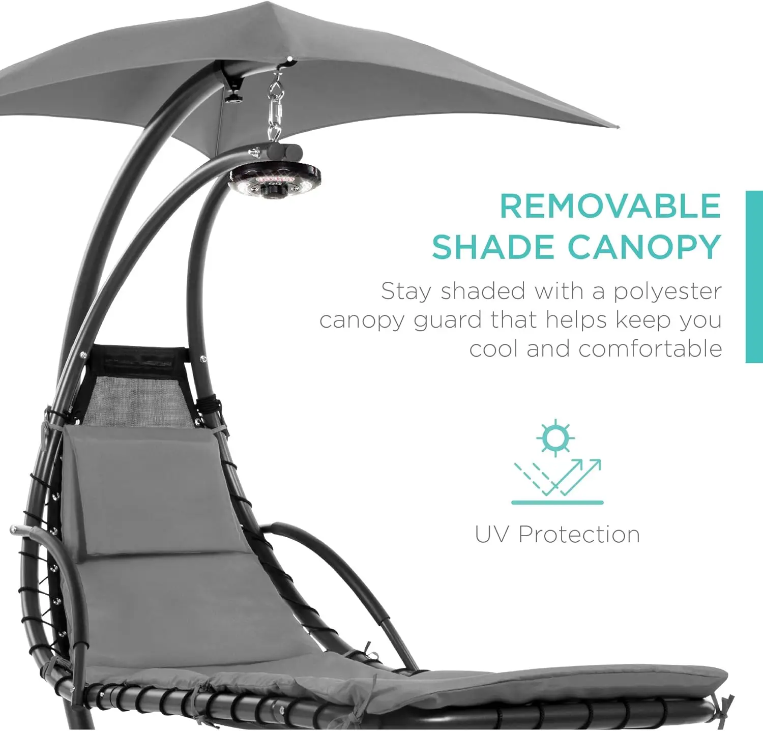 Hanging LED-Lit Curved Chaise Lounge Chair 5