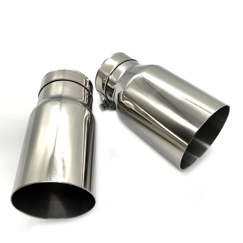 1 PC Stainless Steel Universal Exhaust System End pipe Car Exhaust Pipe Single Straight Muffler Tip For Mitsubishi Mazad