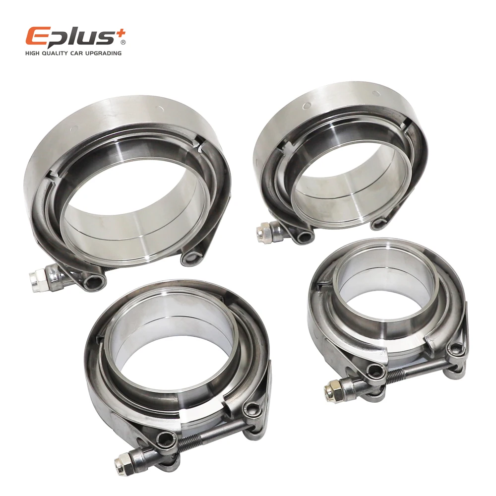 Universal Car 304 Stainless Steel V Band Clamp Turbo Exhaust Pipe Vband Male Female Flange V pipe connector Kit