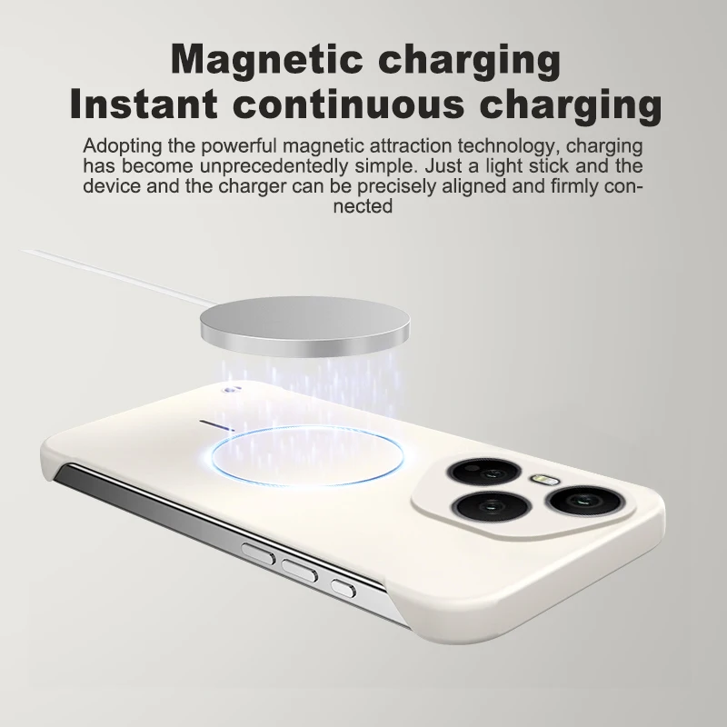 Magnetic Frameless Shockproof Matte Ultra Thin Hard Case with Wireless Charging Compatibility