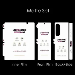 Premium Front & Back Soft Hydrogel Matte Screen Protector - Clear Frosted Finish - Samsung W24 (Matte Set (4 in 1))
