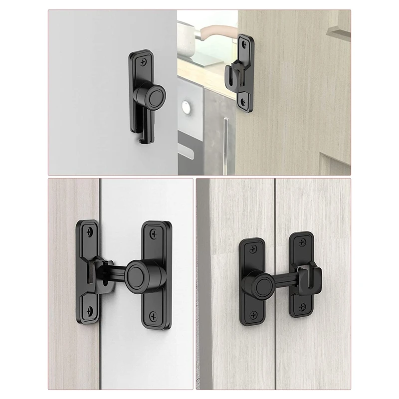 Heavy Duty Gate Latches 90 Degree Right Angle Barn Door Lock Anti-Theft Sliding Door Lock Latch For Garden
