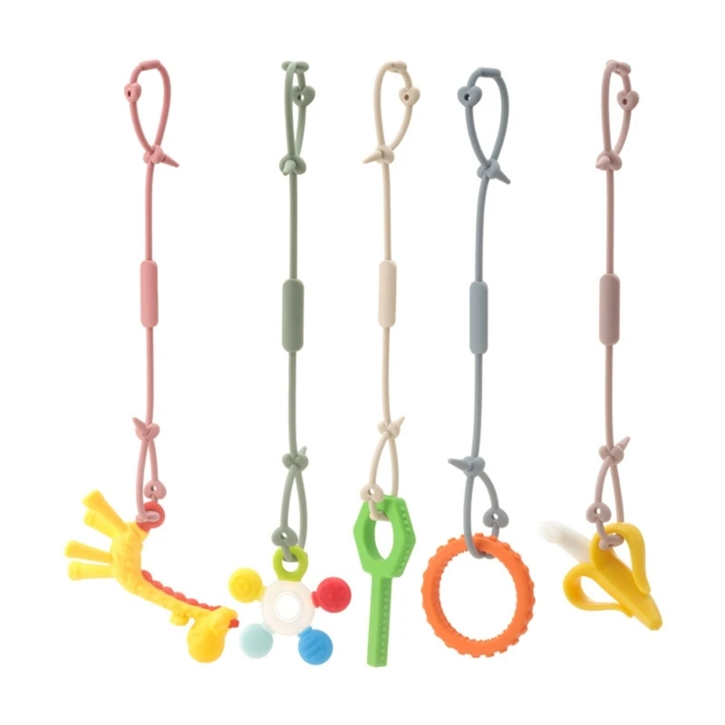 

Silicone Anti-lost Chain Strap Adjustable love heart Shape Silicon Pacifier Holder Chain Baby Teether Toys Straps Stroller