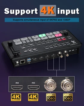 FoMaKo 60FPS 4K NDI PTZ Camera, 20X Optical Zoom(4pcs)+kC608 Pro PTZ Controller+M2 Video Mixer Switcher,NDI PTZ Bundle 6
