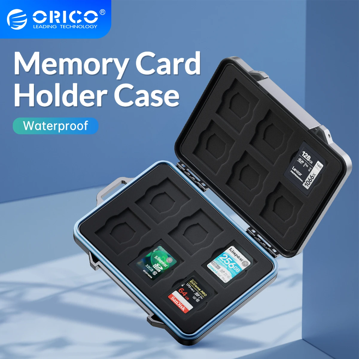 ORICO 12 Slots SD Card 12 Slots TF Card Waterproof Memory SD Card Case for Computer Camera Cards Storage Organizer Anti-static