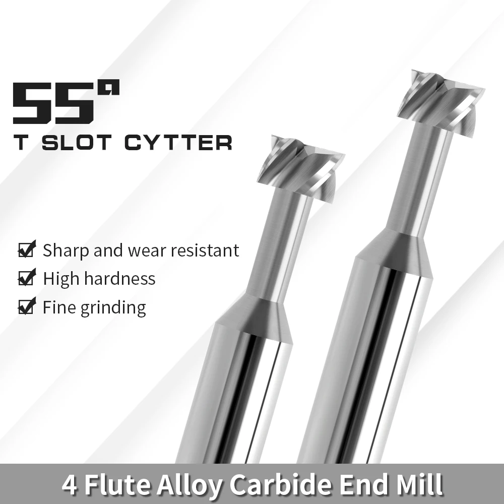 T-Slot Milling Cutters - 6 Flute Tungsten Carbide End Mill 1.18" Cutting Diameter