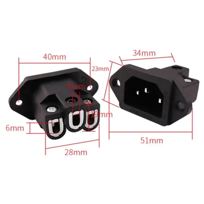 High-Quality 3-Pin AC Power Connector Audio Plug for DIY Hi-Fi Amplifier Projects