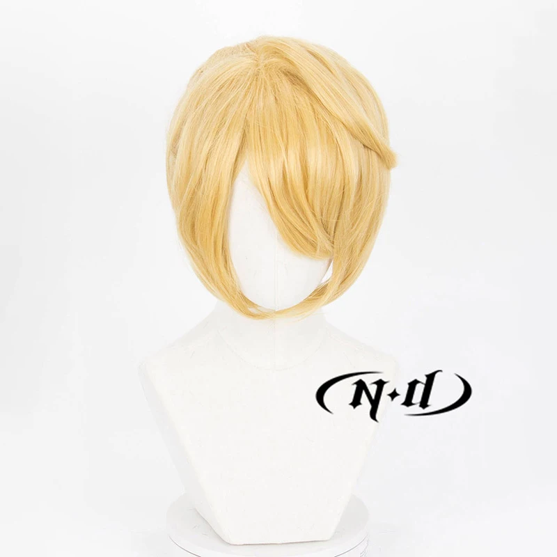 Stylish Blonde Cosplay Wig - Short Synthetic Heat-Resistant Hair for Comic Con Accessories