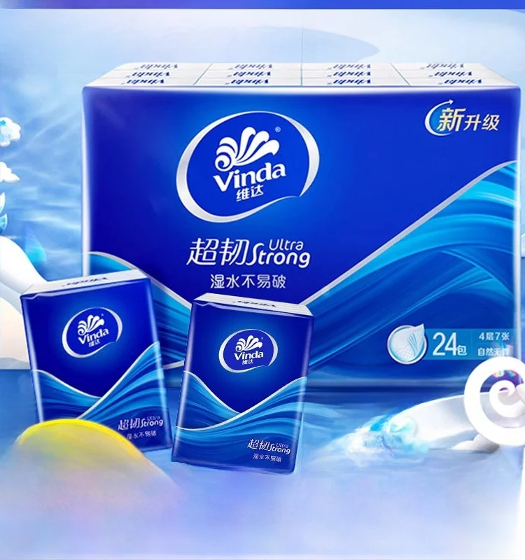 Vinda Ultra-Thick 4-Layer Portable Handkerchief Paper Fragrance  Pack Personal Carry-On Hygienic Tissue Paper