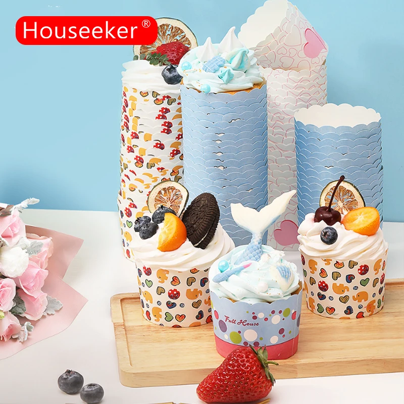 50Pcs Muffins Cup Paper Cupcake Wrappers Baking DIY Cake Tools Kitchen