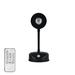 Wireless USB Motion Sensor Night Light for Indoor Spaces - LED Wall Lamp for Kitchen, Bedroom, Mural, and Living Room (Black - remote control)