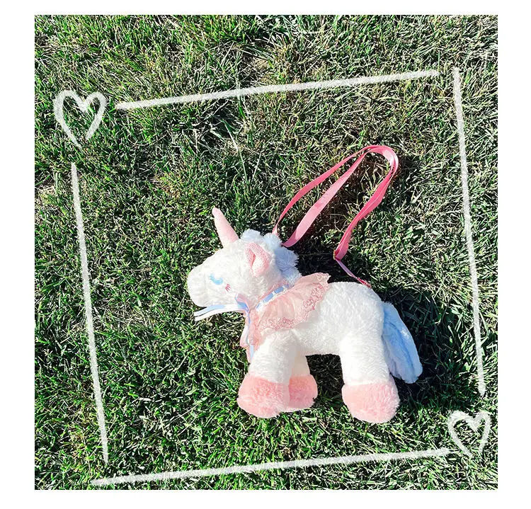 Süßes Mädchen Plüschtasche neues Einhorn Cartoon Umhängetasche Umhängetasche Lolita Student Handytasche für Frauen Handtasche 01-SB-djsmrb – Detail 20