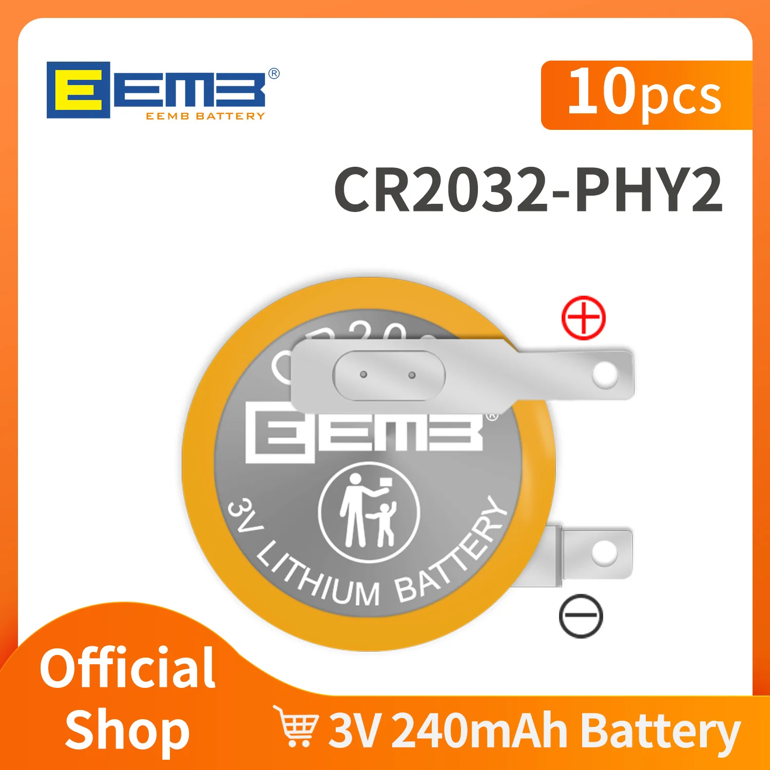 10 個 CR2032 バッテリーはんだタブ付きタブ付き大容量ボタン電池 240mAh CR 2032 電池 3v リチウム電池 -  AliExpress
