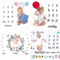 Baby Milestone Photo Props Background Blankets Play Mat Calendar Boy Girl Newborn Photography Props Cloth Photo Accessories 1