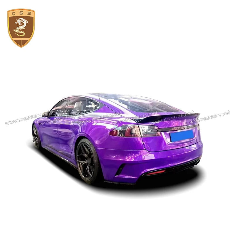 PD Style Car Wide Front Rear Bumper Diffuser Body Kit Rear Truck Spoiler Wing For Tesla Model S  Tuning Exterior Accessories