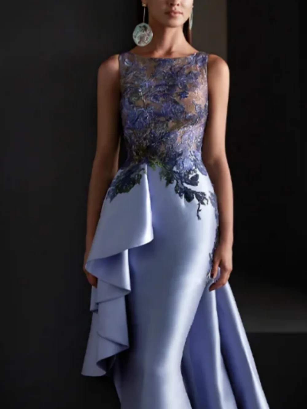 Prom Dress Evening Saudi Arabia Jersey Draped Applique Pleat Prom Mermaid O-Neck Bespoke Occasion Gown Long Dresses
