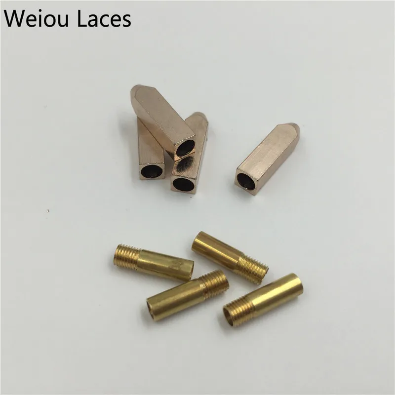 Weiou 4pcs/1 Set 5*5*19mm Gold Silver Gunblack Metal Aglet Tips Replacement Repair Shoelaces Head Aglets Ends DIY Sneaker Kits