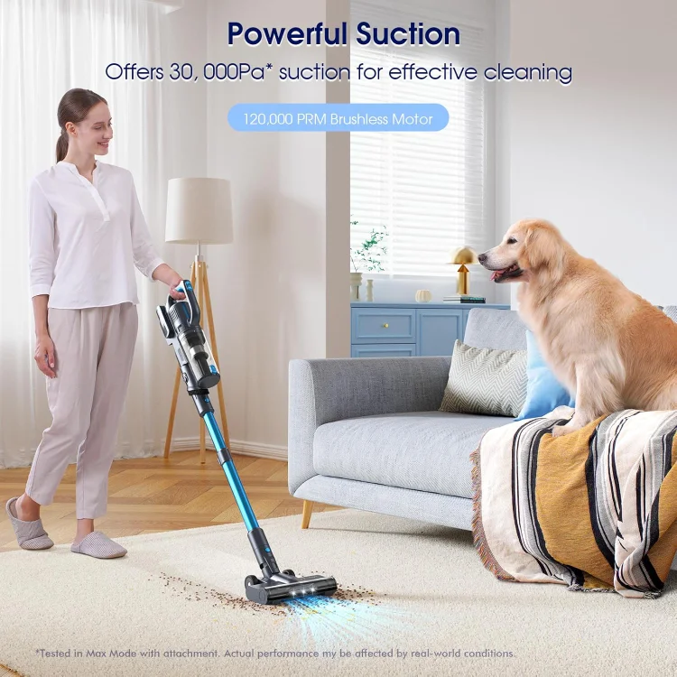 35,000pa Cordless Vacuum Cleaner, Max 50 Minutes, Lightweight Cordless Cleaners for Home, Stick and Handheld Vacuum for Carpets, 2
