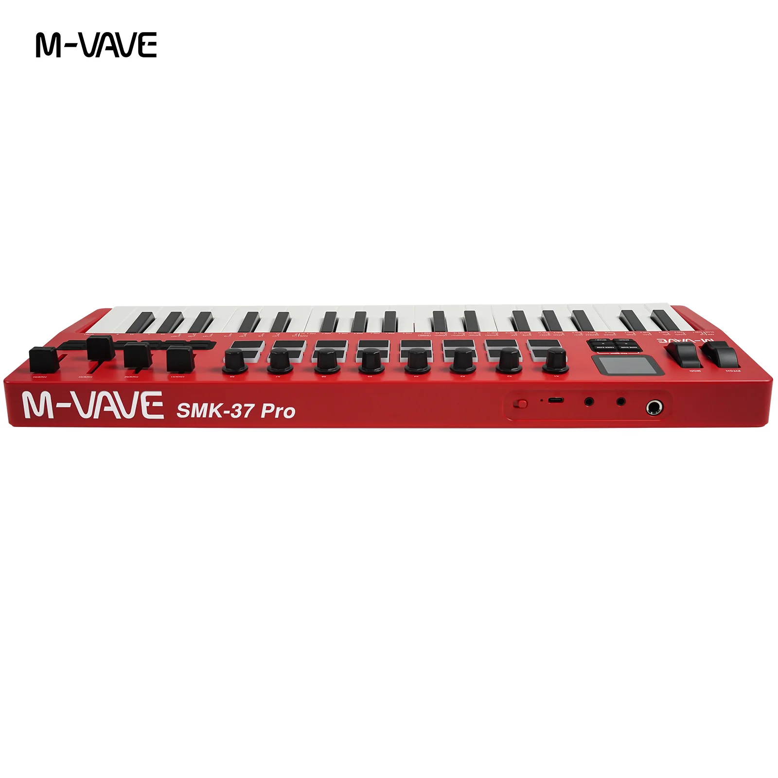 M-VAVE SMK-37 Pro 37-Key Red MIDI Controller With 16 RGB Pads 8