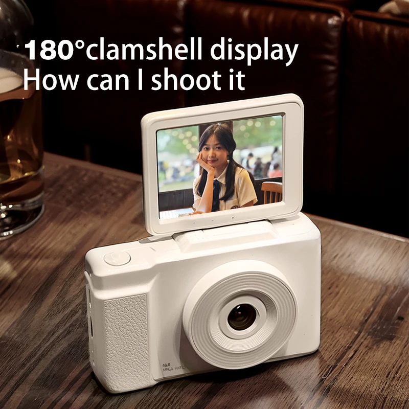 Digital Camera 4K Digital Camera 6400w HD Flip Screen Camera Digital Card Shooting Student Entry-level CCD
