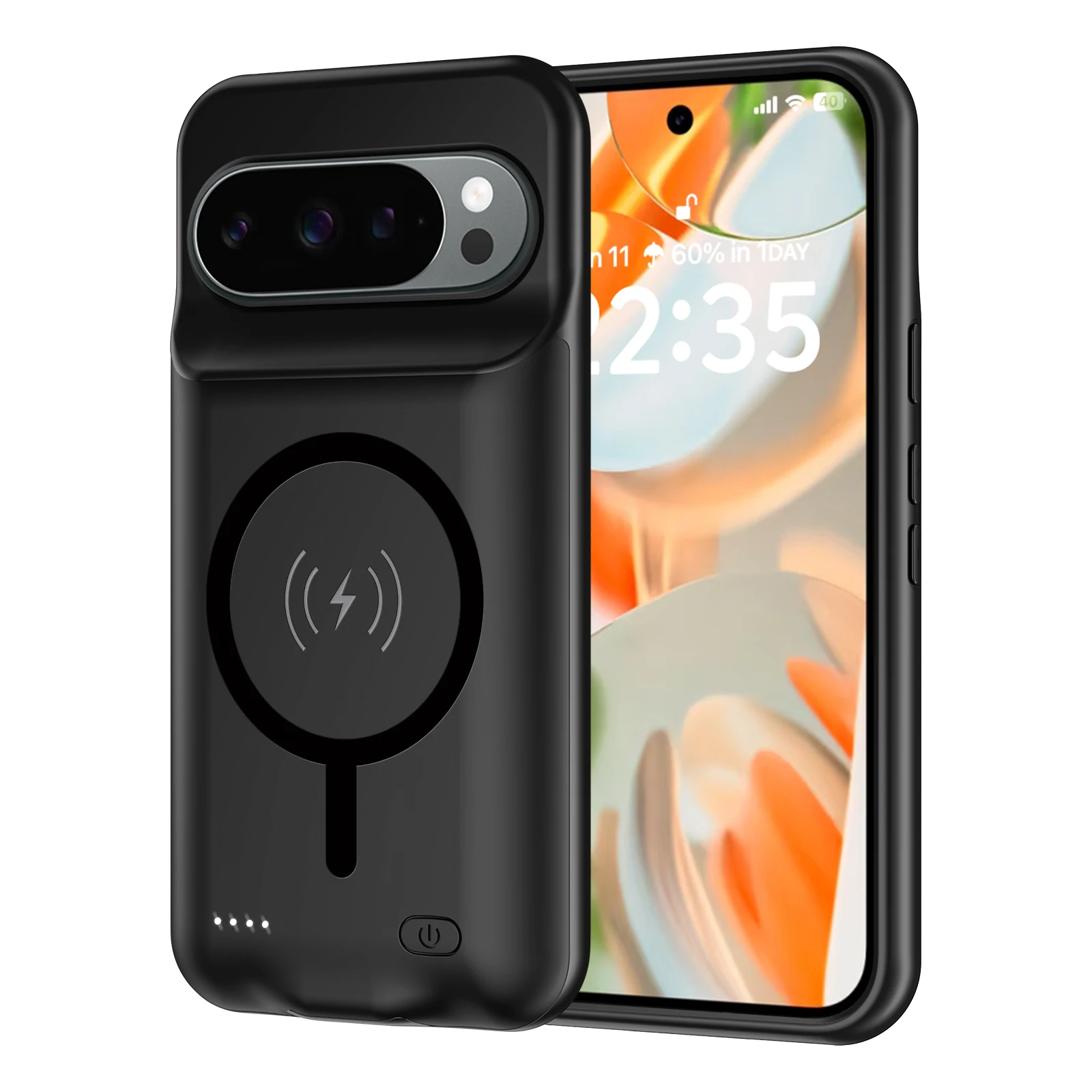 구글 픽셀 6A 7A 8A 9 10 Pro XL 9A용 부드러운 실리콘 무선 배터리 충전 케이스, 마그네틱 보조배터리 충전 커버 6A 7A 8A