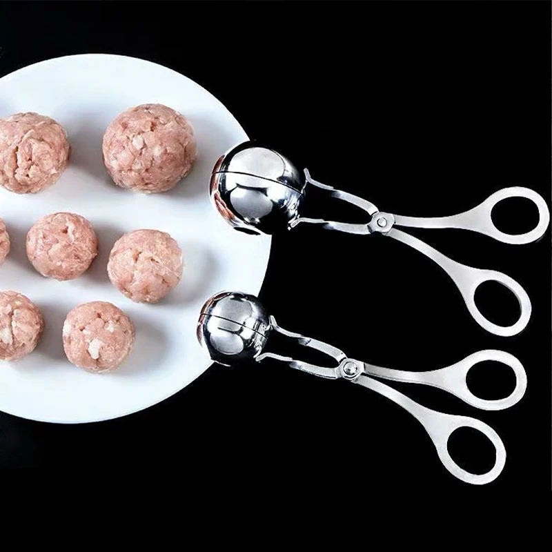 Meatball Making Tool Clips Stainless Steel Cooking Utensils Non Stick Croquettes Scoop Barbecue Hot Pot Bean Curd Equipment meatball maker