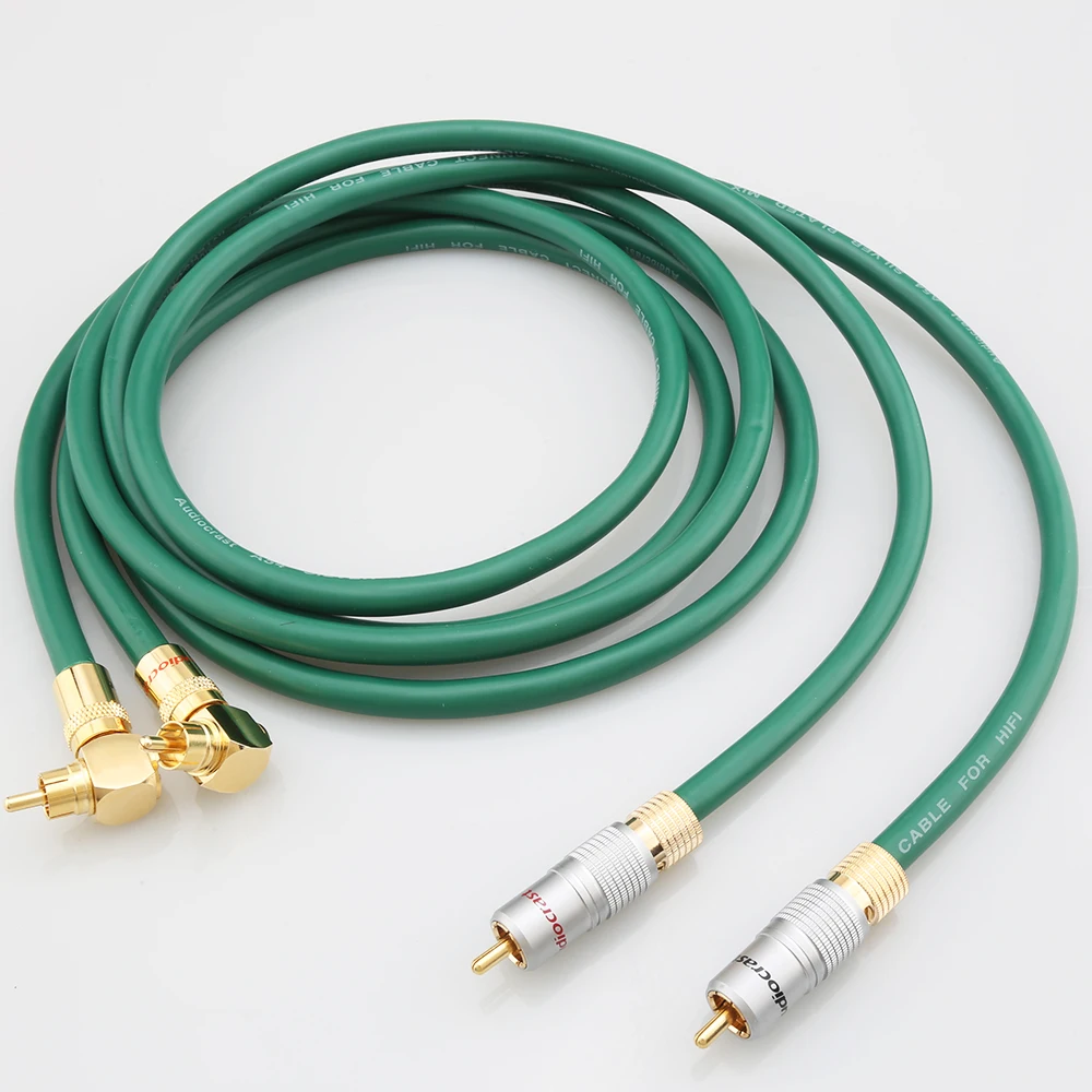 MCINTOSH 2328 versilbertes 6N OFC HiFi 90-Grad-Winkelstück RCA auf Stecker Audiokabel vergoldete Stecker rechtwinklige Verlängerung