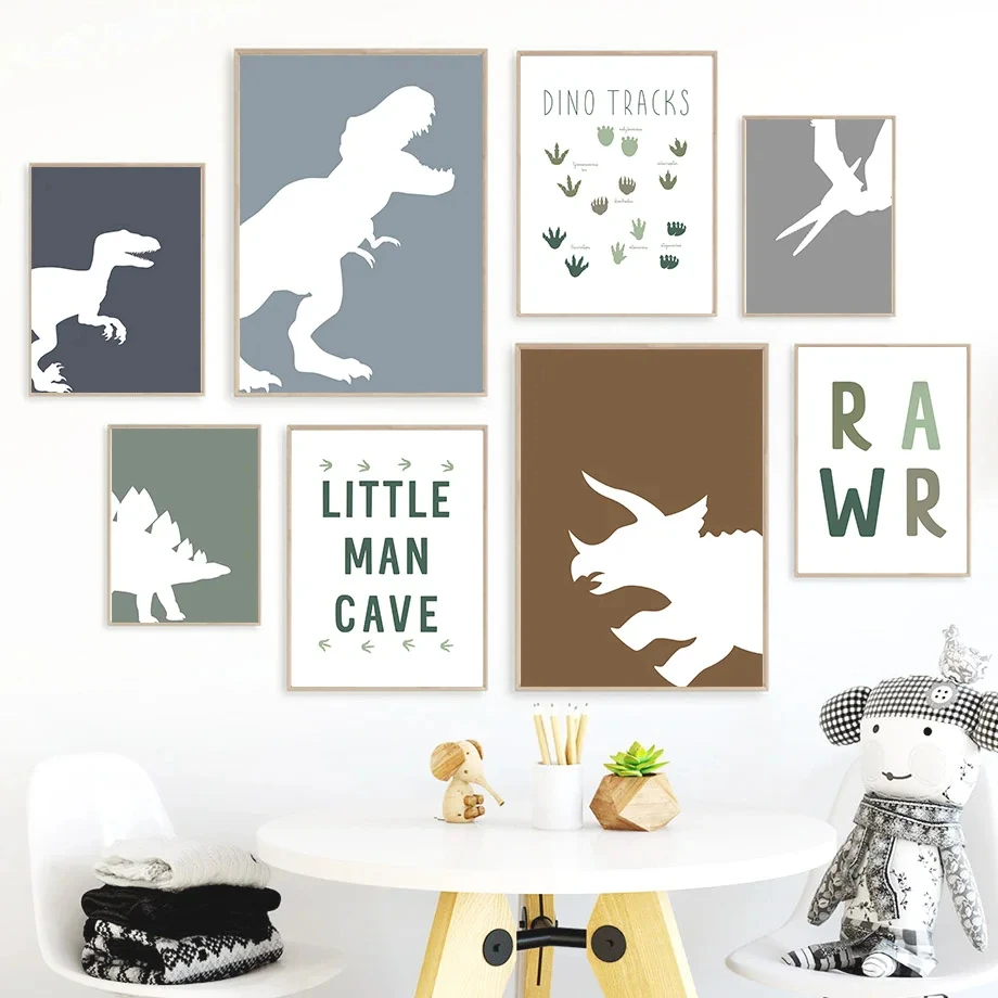 

Jurassic Dinosaur Tyrannosaurus Rex Triceratops Quotes Wall Art Posters And Prints PicturesCanvas Painting Baby Kids Room Decor
