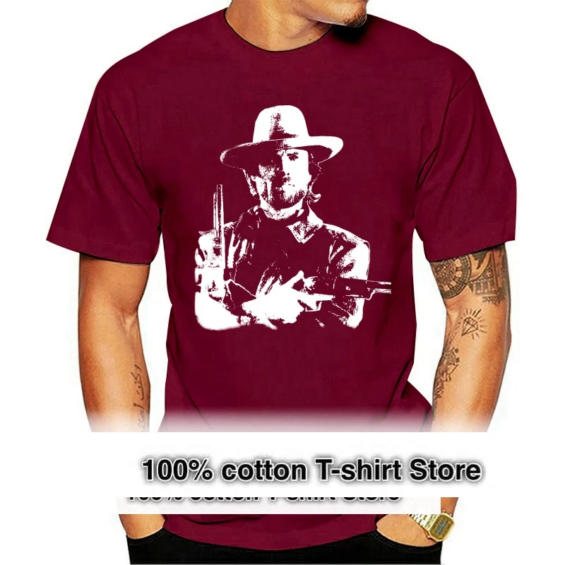Men T Shirt CLINT EASTWOOD T SHIRT COWBOY WILD WEST FILM MOVIE VINTAGE