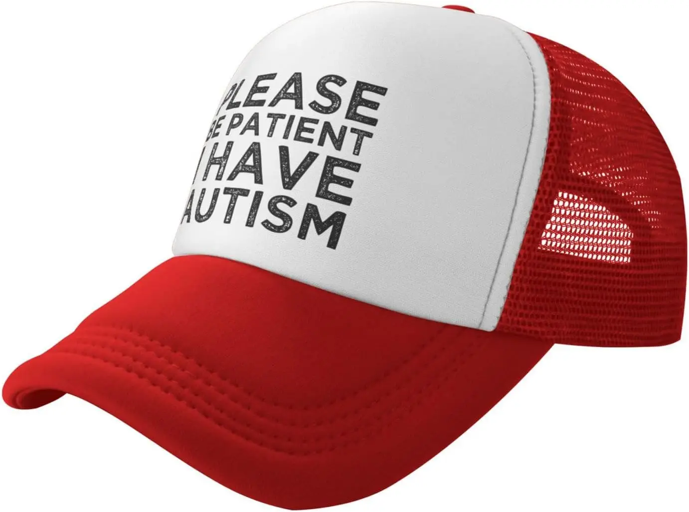 Please Be Patient I Have Autism Funny Hat Unisex Adult Trucker Caps Fishing Adjustable Cap Classic Sport Hats