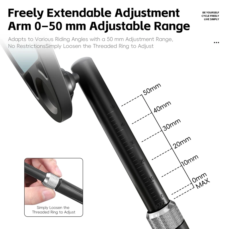 Premium Anti-Glare Wide Angle Telescopic Bicycle Rearview Mirror