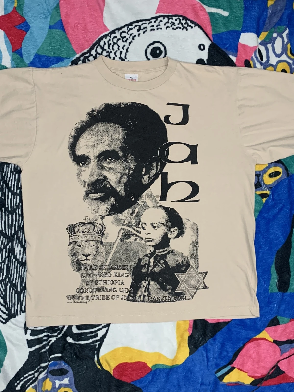 Haile Selassie Rasta Big Face Vintage футболка в честь гитариста |
