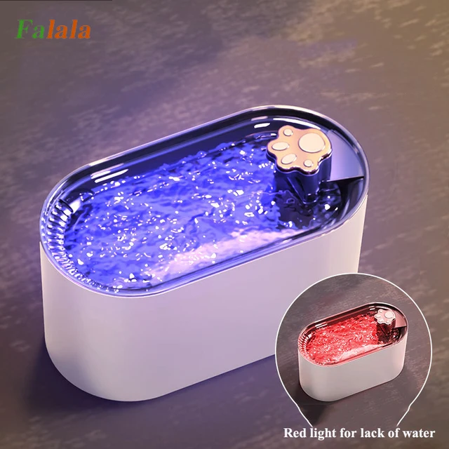 3L Cat Water Fountain with Motion Sensor Automatic Dog Water Dispenser with LED Light Ultra Silent Pet Drinking Water Fountain