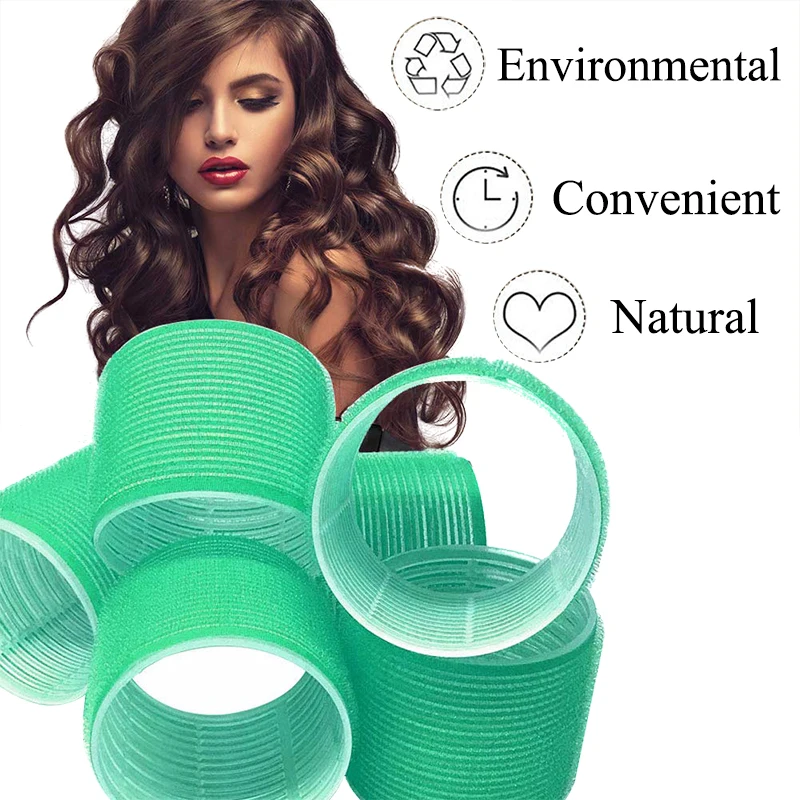 Self Grip Hair Rollers 6Pcs Magic Hair Curlers Set Salon Hairdressing Heatless Curling DIY Hairstyle Tools for Women Girl