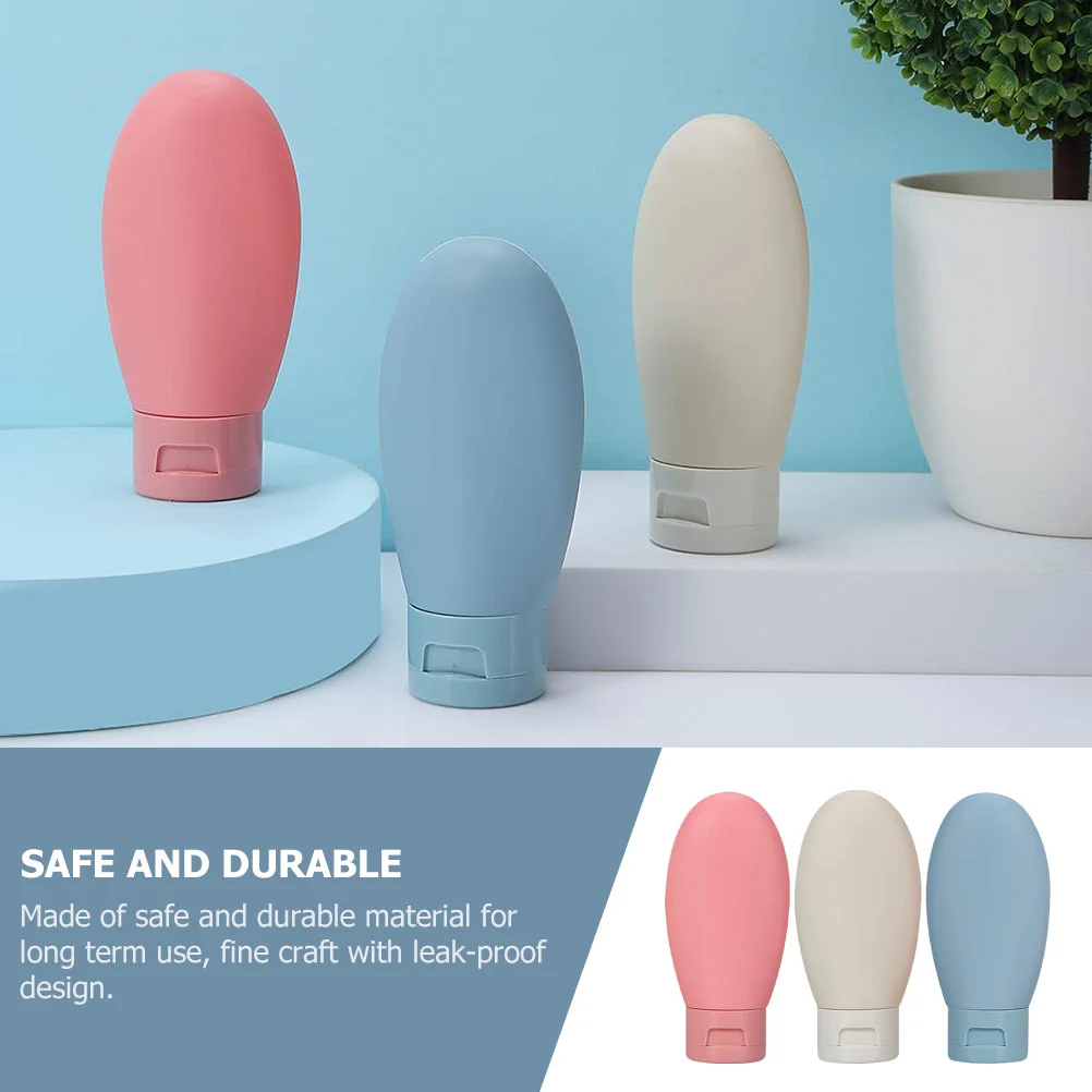 

3 Pcs Squeeze Bottle Container Travel Bottles Silicone Dispenser Soapdish