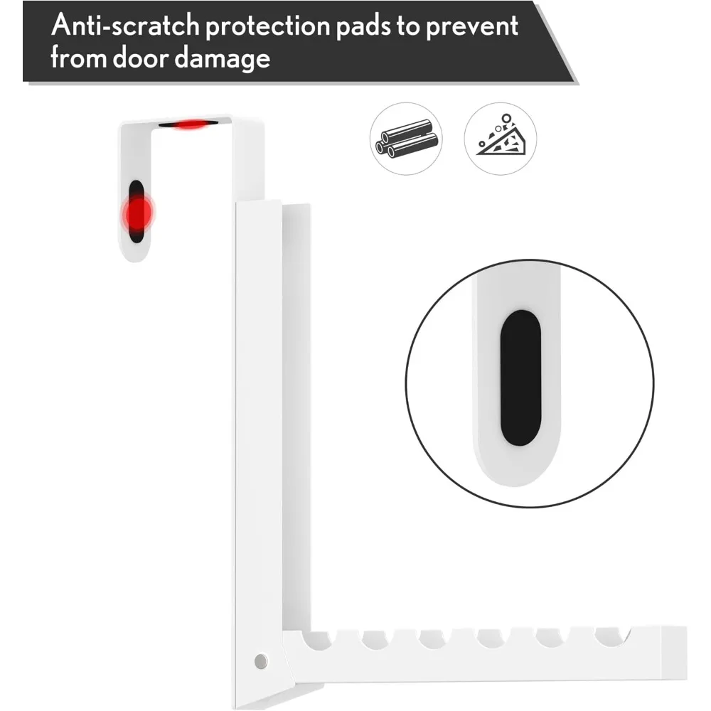 2 Pack Over The Door Hanger Hooks for Clothes Small Portable Storage Hooks, Over The Door Clothes Drying Rack for 5