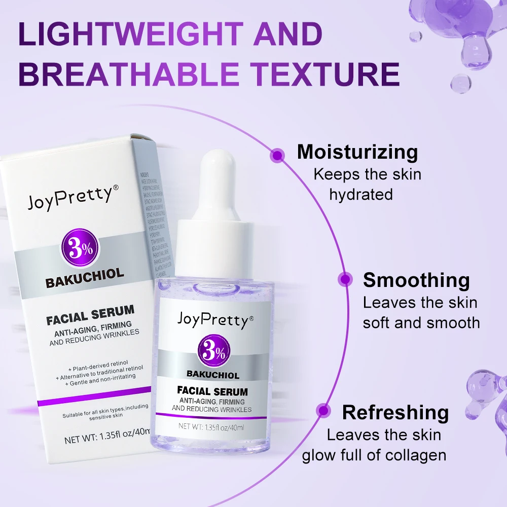 Retinol Wrinkle Face Serum Collagen Hyaluronic Acid Forehead Fine Lines Lifting Anti-Aging Glowing Serum Facial Skin Care 40ml 2