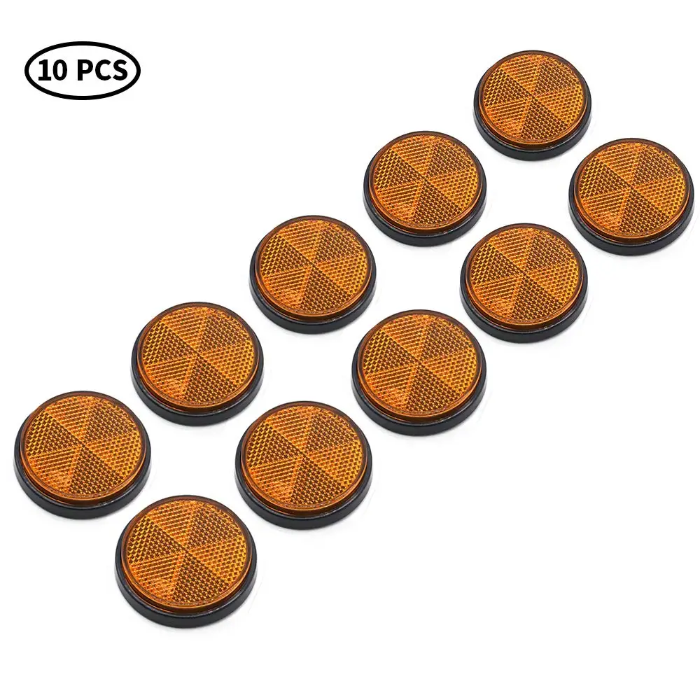 AOHEWEI 10 Pack Caravan Truck Trailer Round Reflector Self Adhesive Round Reflector