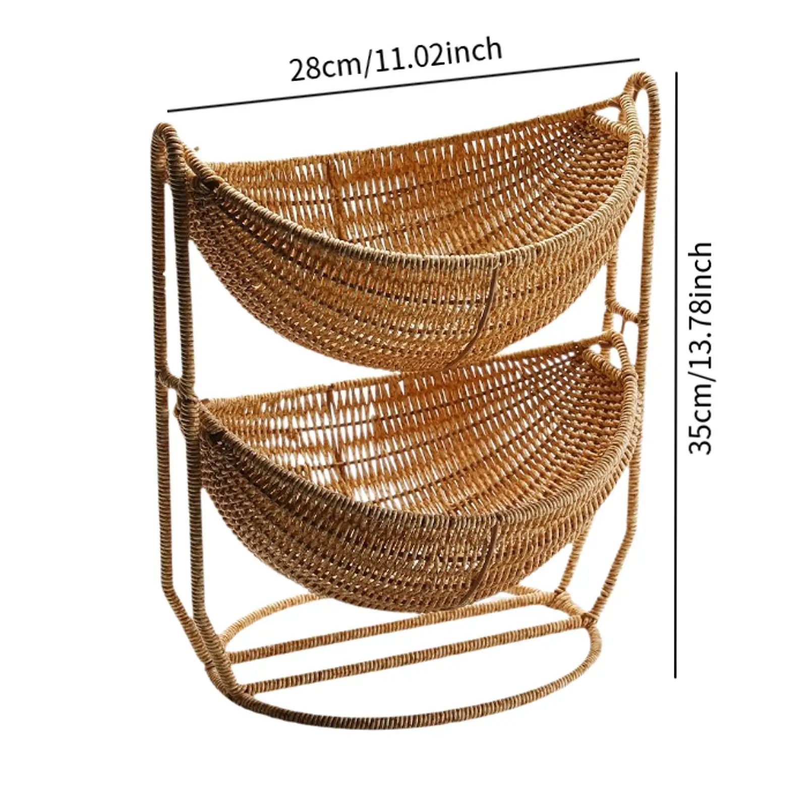 Fruit Basket of 2 Creative Decorative Levels for The Dining Party Vacation