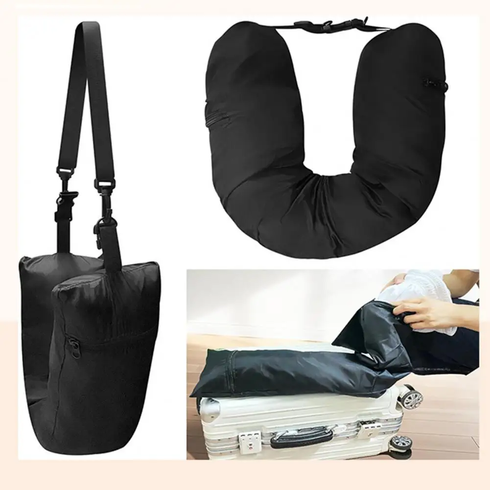 Travel Neck Pillow Self-filling Travel Pillow Portable Stuffable Neck Pillow for Travel with Refillable Support Cushion for Car 2