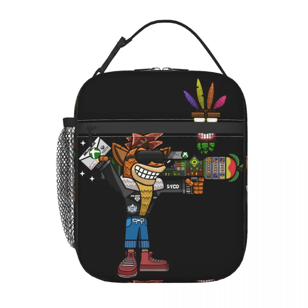 

Gaming Icon Crashes Xbox Insulated Lunch Bag Tote Food Handbag