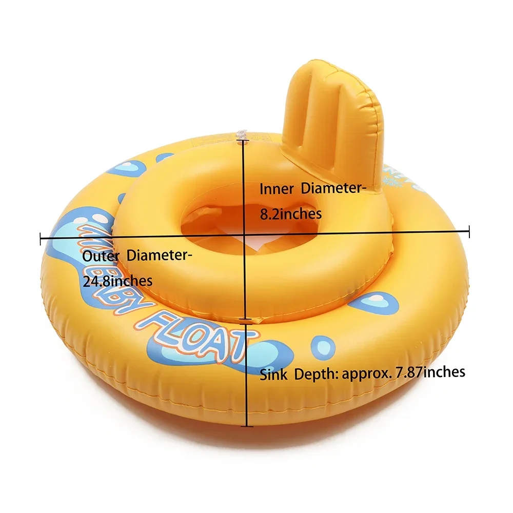 Swim Ring Baby Swimming Seat Baby Toys Cute Summer Inflatable Toddlers Bathtub Kids Wheels Portable Swimming Float Ring 6