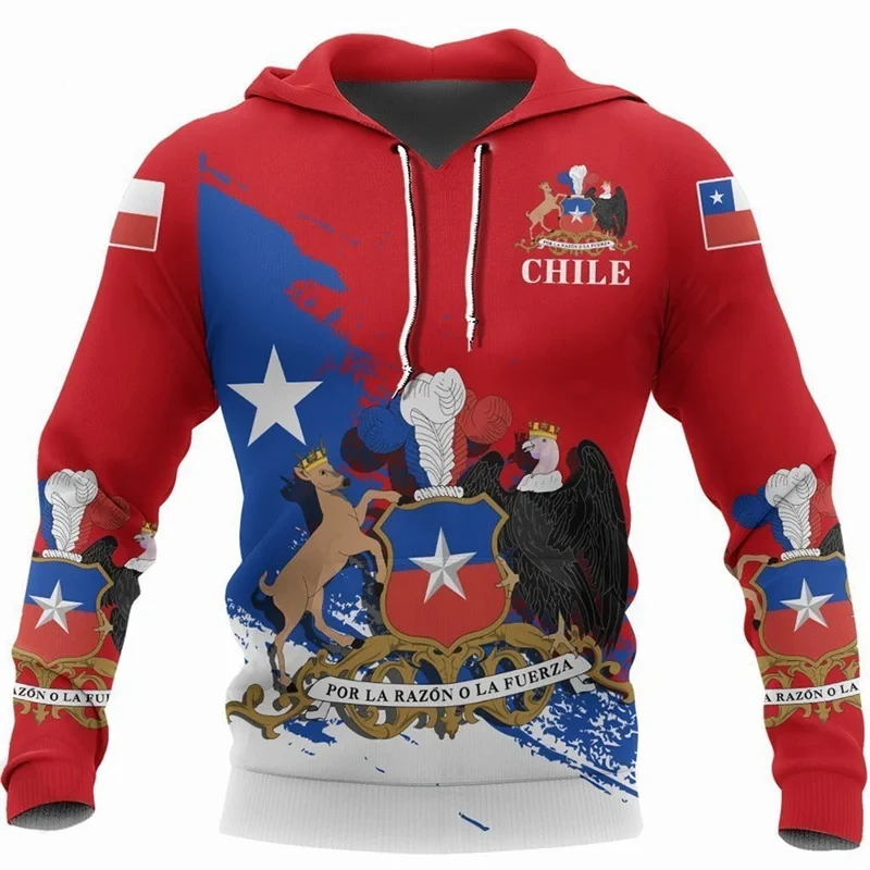 

Peru National Emblem Hoodie For Men Clothing 3D Spain Mexico Brasil Flag Printing Hoodies Casual Harajuku Fashion y2k Pullovers